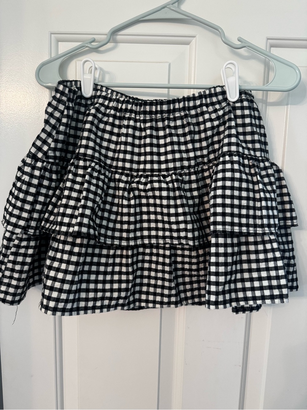 wild fable Black and White Gingham Tiered Mini Skirt